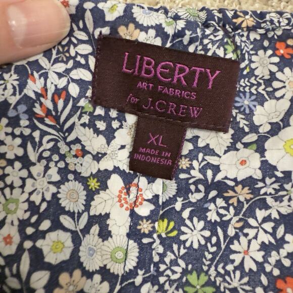 J. Crew Liberty Print "June Meadow" Floral Peasant Blouse XL - Picture 9 of 10